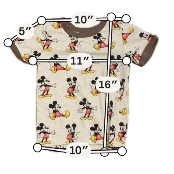 Disney Junior Mickey Mouse All-Over T-Shirt - Size 3T Neutral Cream - Picture 6 of 7